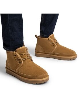 Marc Bruno Suede Fur Snow Boots Men 8.5 / Women 10
